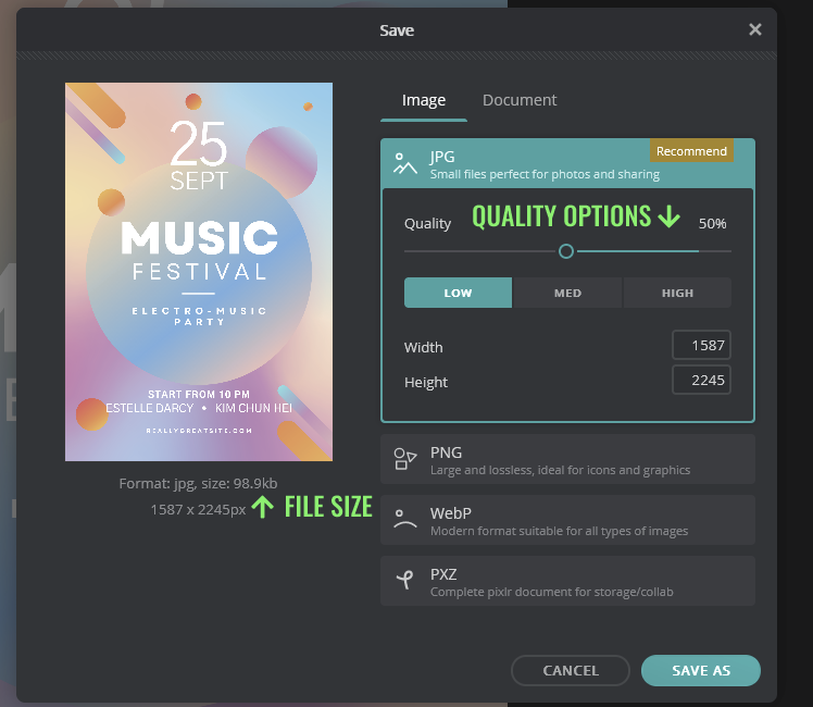 Graphic Widget: Optimising file size – AB Commerce Online Help
